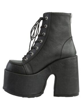 Black 5" Chunky Heel 3" Platform Lace-Up Ankle Boots | Gothic Festival Style